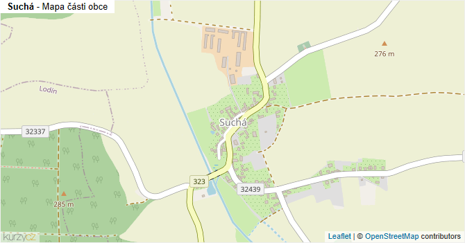 Suchá - mapa části obce