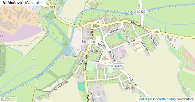 Vaňhalova - mapa ulice