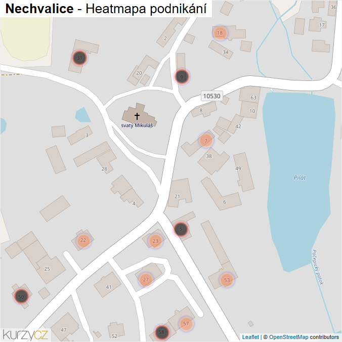 Mapa Nechvalice - Firmy v obci.