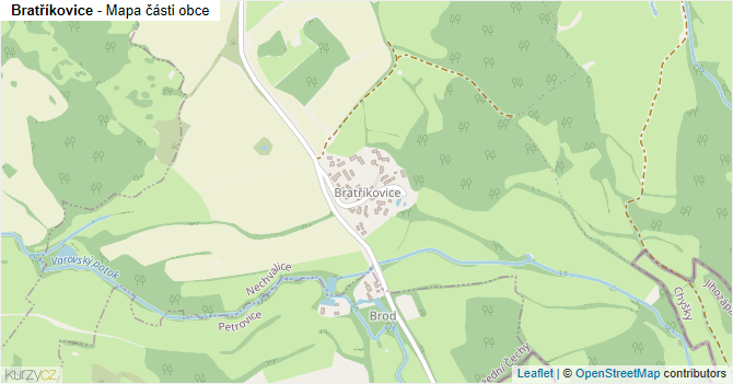 Bratříkovice - mapa části obce