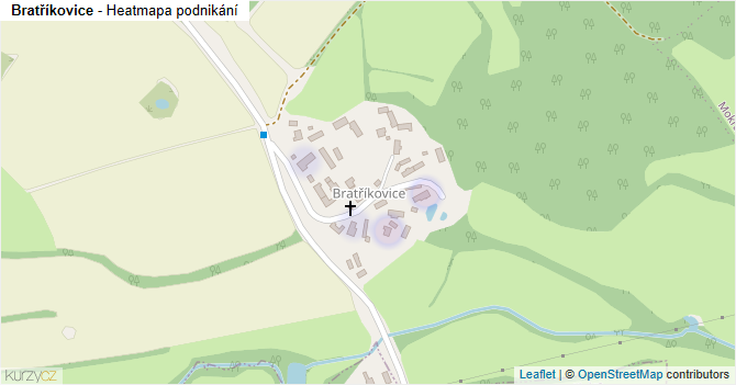 Bratříkovice - mapa podnikání