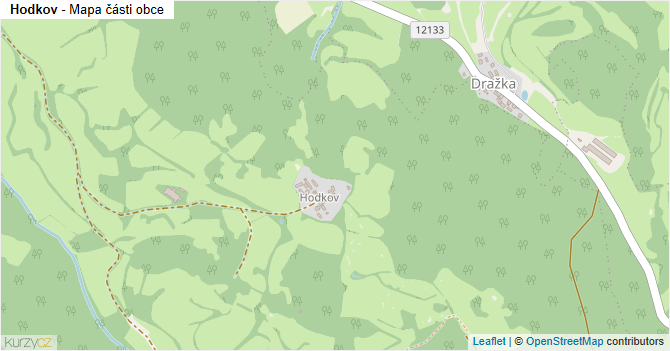 Hodkov - mapa části obce