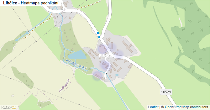 Libčice - mapa podnikání