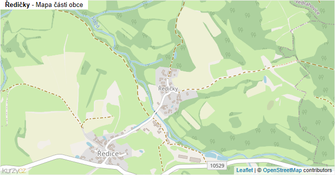 Ředičky - mapa části obce