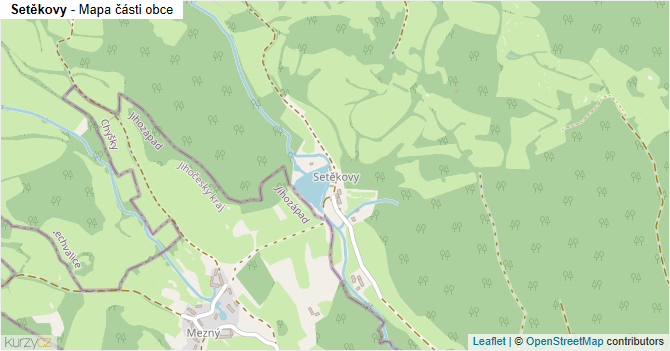 Setěkovy - mapa části obce