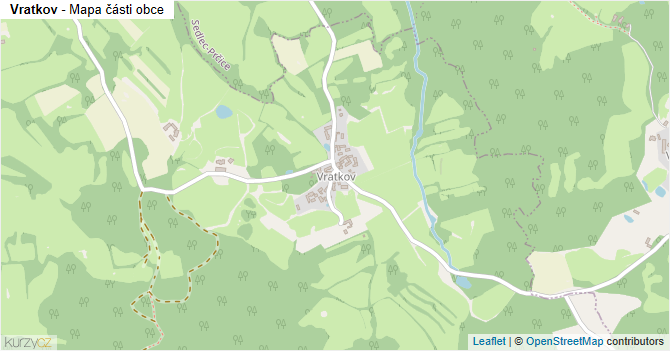 Vratkov - mapa části obce