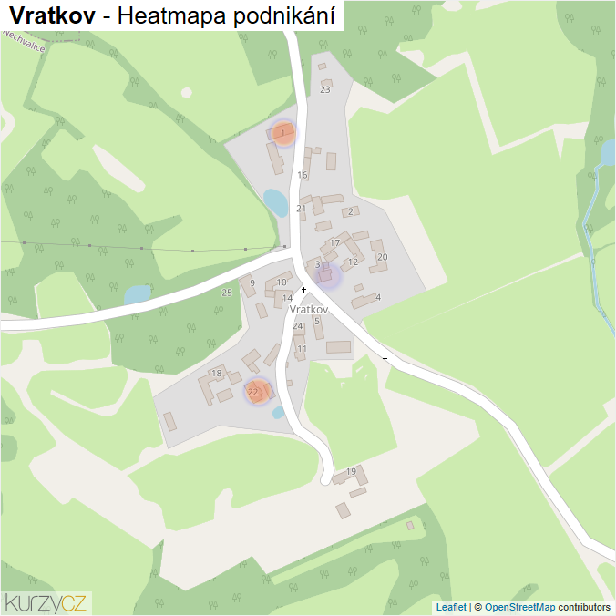 Mapa Vratkov - Firmy v části obce.