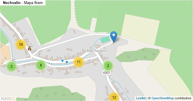Nechvalín - mapa firem