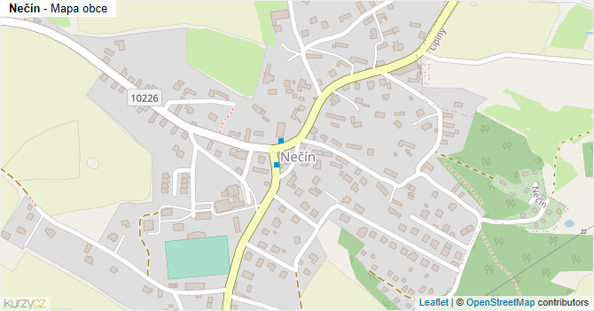 Nečín - mapa obce