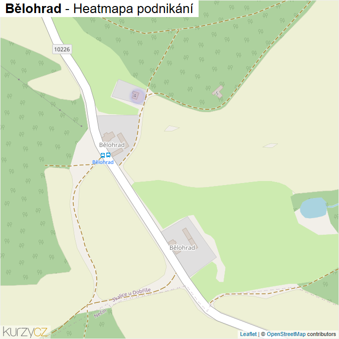 Mapa Bělohrad - Firmy v části obce.