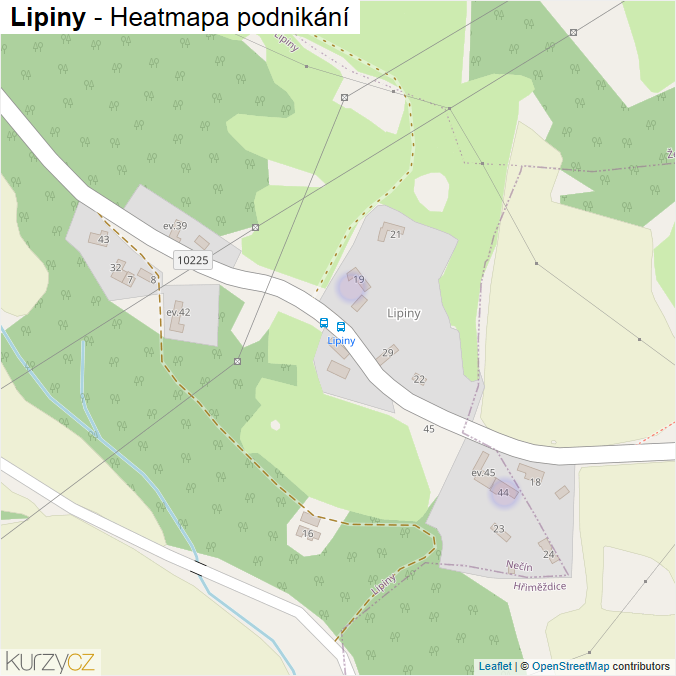 Mapa Lipiny - Firmy v části obce.