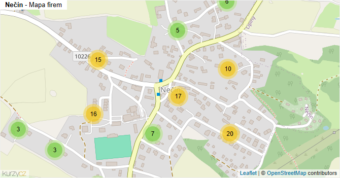 Nečín - mapa firem