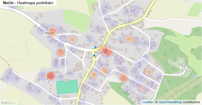 Nečín - mapa podnikání