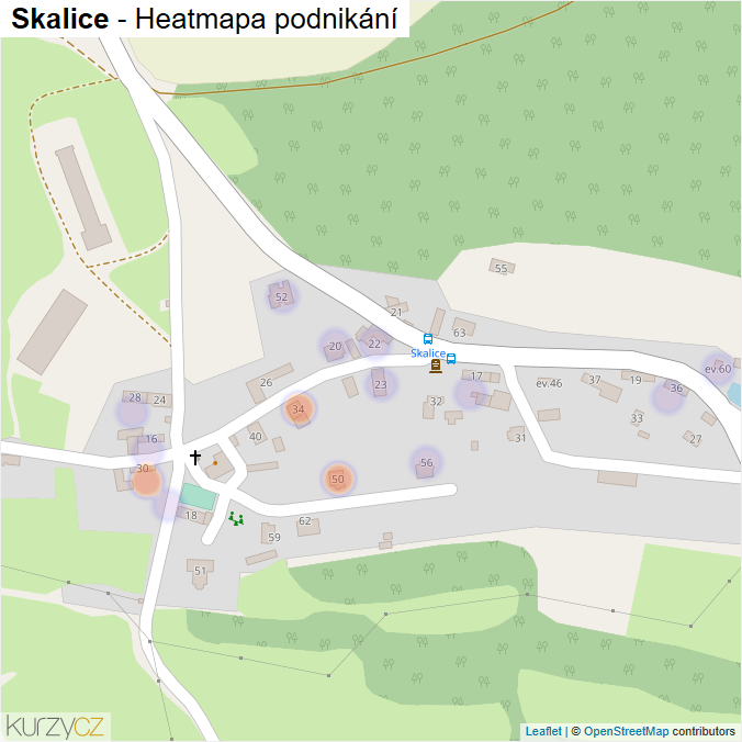 Mapa Skalice - Firmy v části obce.