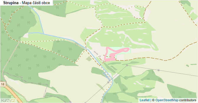 Strupina - mapa části obce