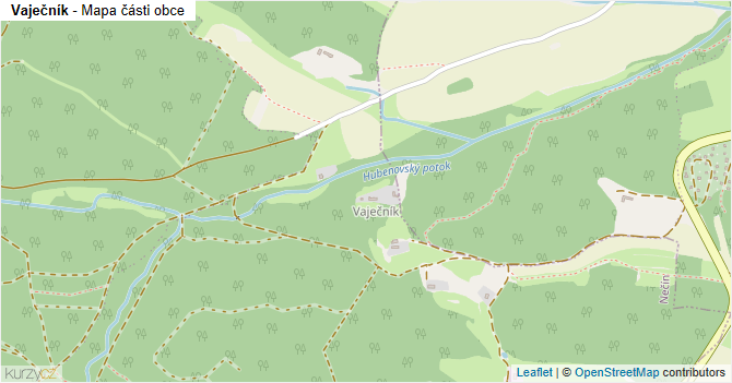 Vaječník - mapa části obce