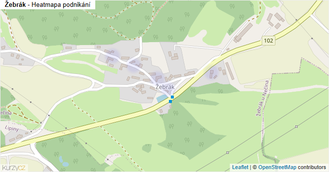 Žebrák - mapa podnikání
