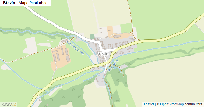 Březín - mapa části obce