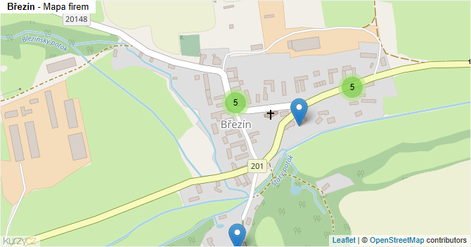 Březín - mapa firem