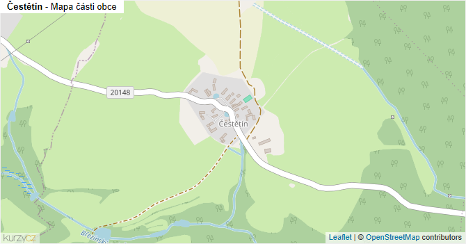 Čestětín - mapa části obce