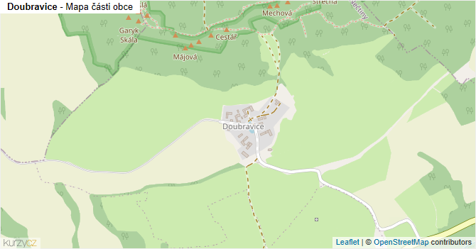 Doubravice - mapa části obce