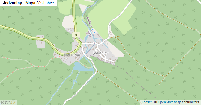 Jedvaniny - mapa části obce