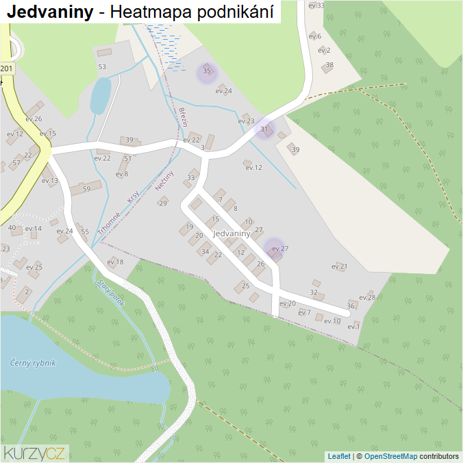 Mapa Jedvaniny - Firmy v části obce.
