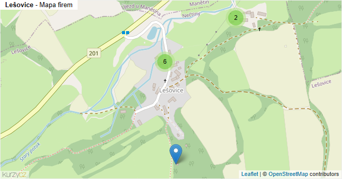 Lešovice - mapa firem