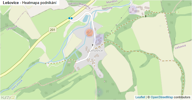 Lešovice - mapa podnikání
