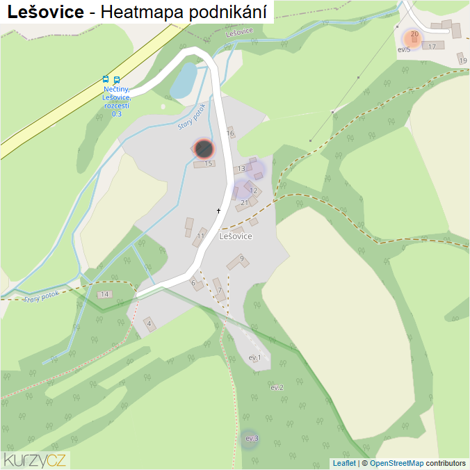 Mapa Lešovice - Firmy v části obce.