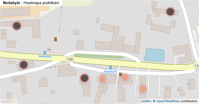Nedabyle - mapa podnikání