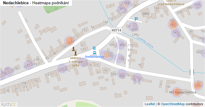 Nedachlebice - mapa podnikání