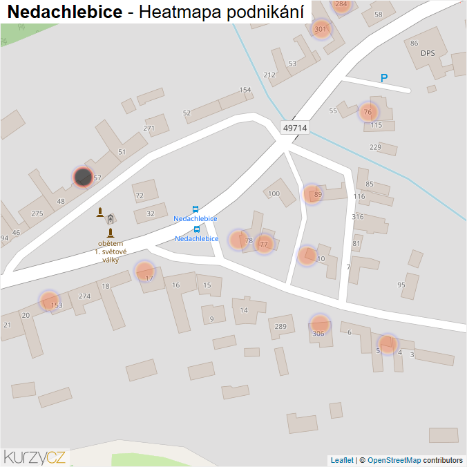 Mapa Nedachlebice - Firmy v obci.