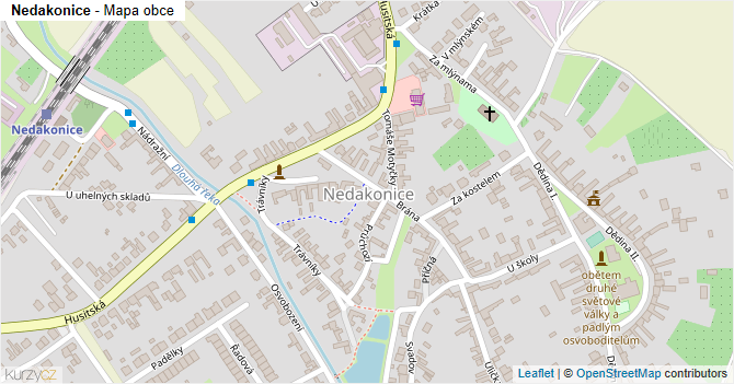 Nedakonice - mapa obce