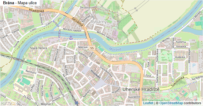 Brána - mapa ulice