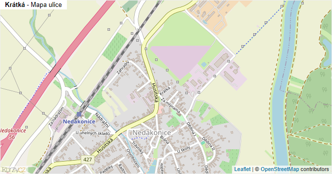 Krátká - mapa ulice