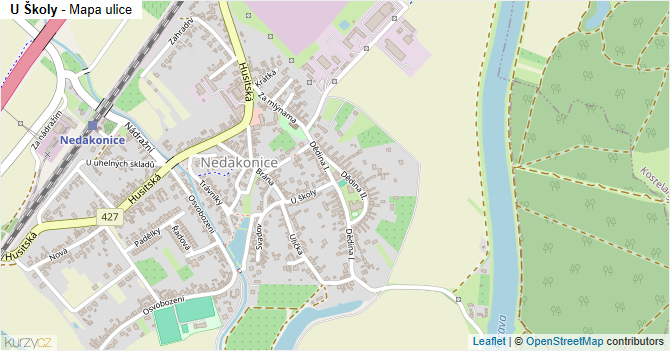 U Školy - mapa ulice