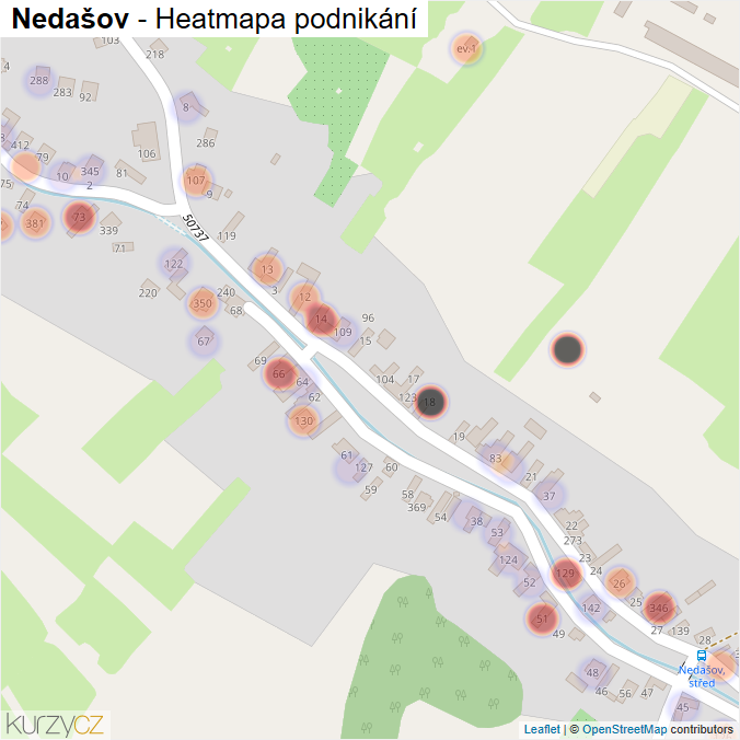 Mapa Nedašov - Firmy v části obce.
