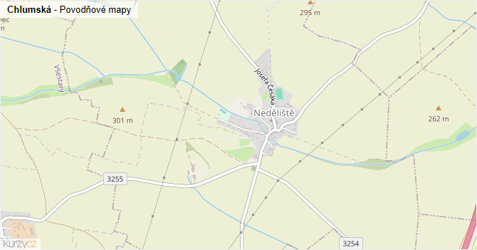 Chlumská - záplavové mapy stoleté vody