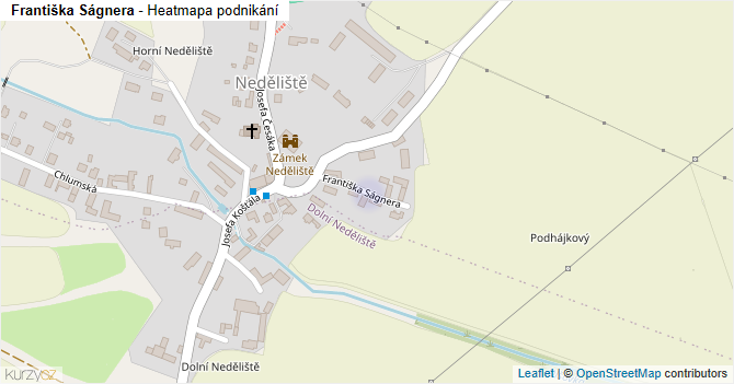 Františka Ságnera - mapa podnikání