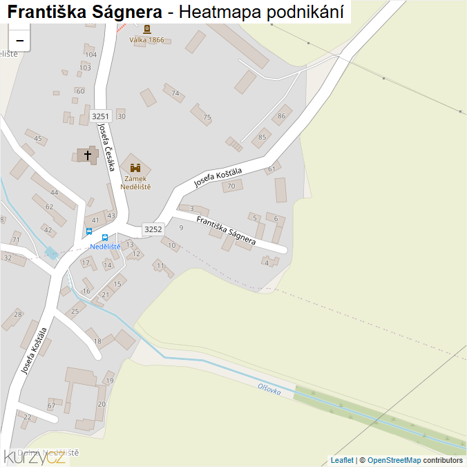 Mapa Františka Ságnera - Firmy v ulici.