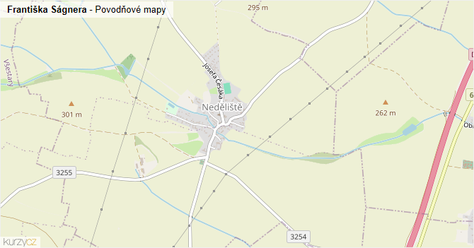 Františka Ságnera - záplavové mapy stoleté vody