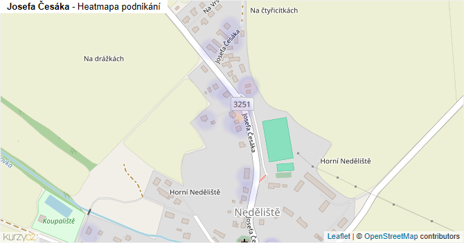 Josefa Česáka - mapa podnikání