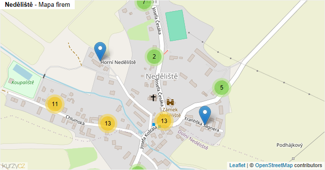 Neděliště - mapa firem