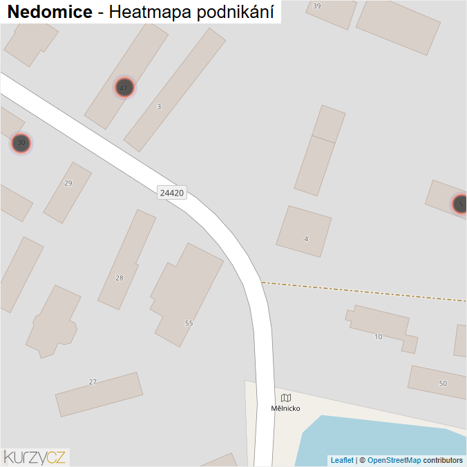 Mapa Nedomice - Firmy v obci.