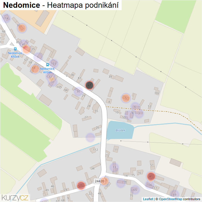 Mapa Nedomice - Firmy v části obce.