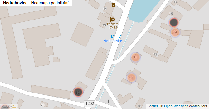 Nedrahovice - mapa podnikání