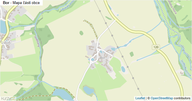 Bor - mapa části obce