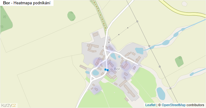 Bor - mapa podnikání