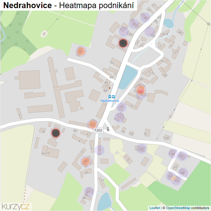 Mapa Nedrahovice - Firmy v části obce.